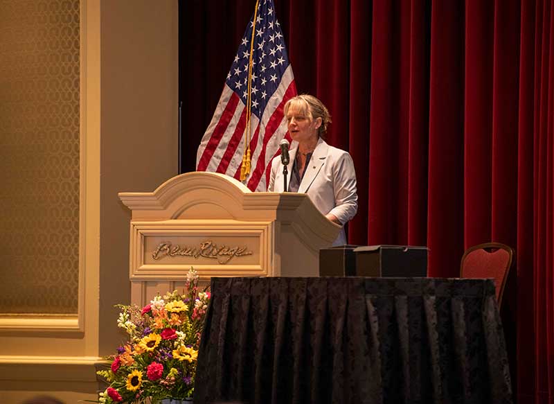 Kari Wilkinson speaking at State of the Coast Symposium